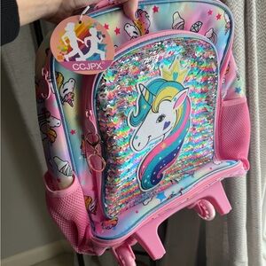 Unicorn Sequin Kids Backpack - Pink and Multicolor
